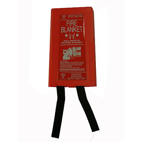 SG00483 Fire Blanket A fire blanket is designed to smother a fire by cutting off its oxygen supply. The fire blanket is placed in a plastic wall container.